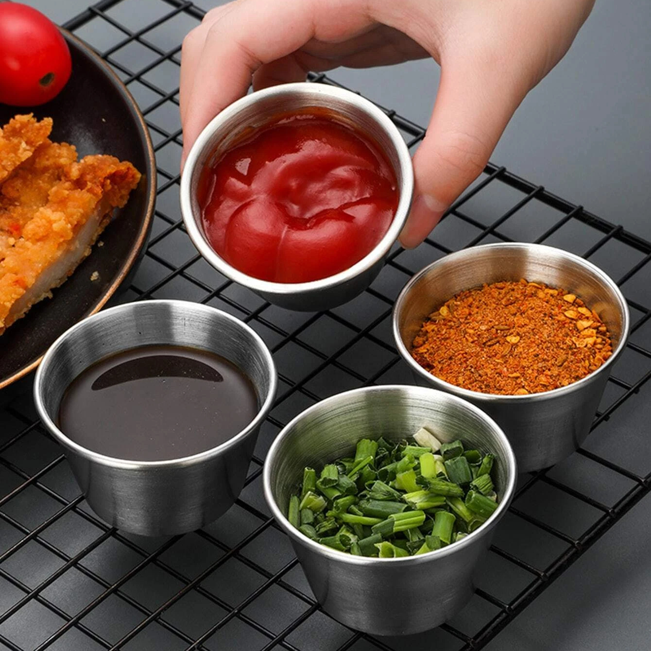 Steel Sauce Cups