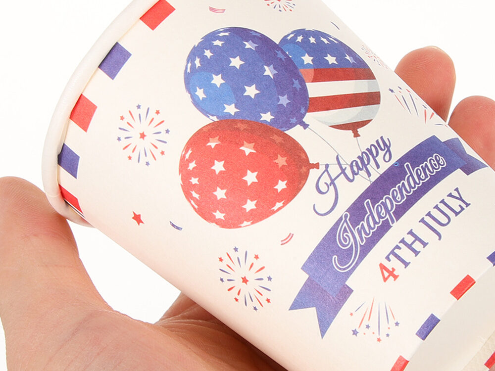 48 Pcs American Flag Disposable Paper Cups